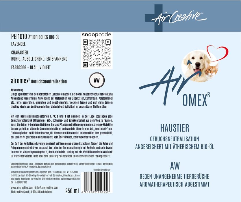 Geruchsneutralisation Airomex®AW «Haustier» | mit Bio-Duft
