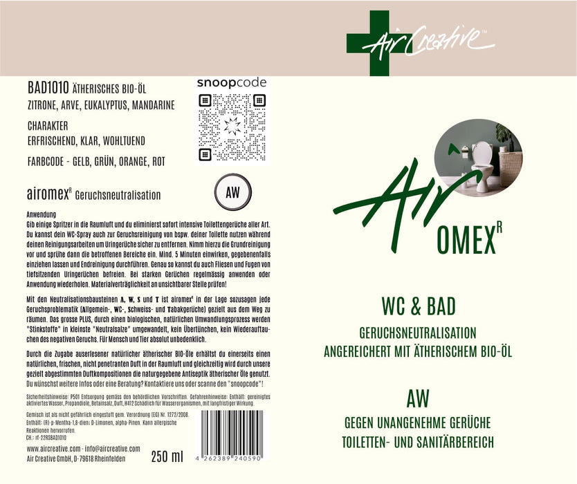 Geruchsneutralisation Airomex®AW «WC und Bad» | mit Bio-Duft